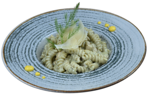 Polo pesto pasta sa pinjolama (pork free)